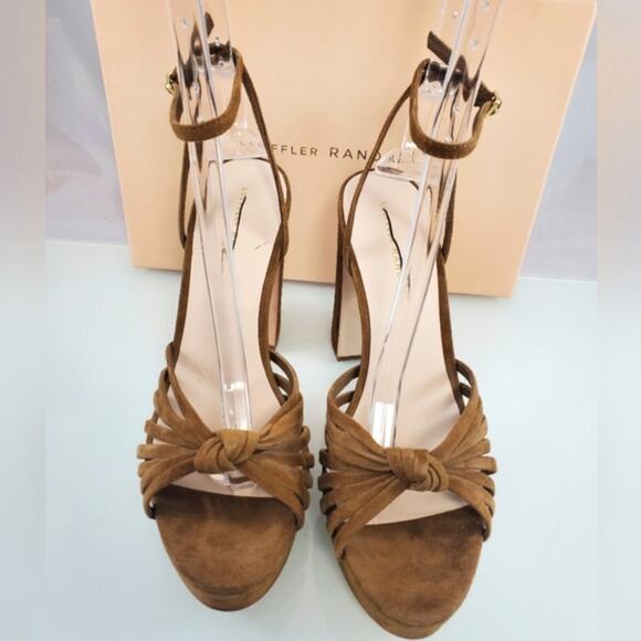 NWT$450 Loeffler Randall Rivka 120mm Suede Knot Platform Sandal Heels Sz 9.5 - Picture 16 of 16